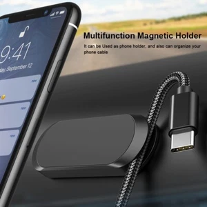 Supporto magnetico auto cellulare con clip cavo - Foto 1 di 12