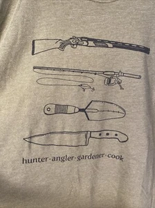 Hunt To Eat Tee Hunter Angler Gardener Cook Mens XL T Shirt Green Hunting - Picture 1 of 9
