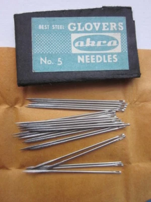 25xGLOVERS aghi da cucire a mano in pelle freestyle con punta triangolare VIN... - Immagine 1 di 3