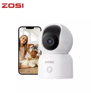 Zosi 2k 360° monitor intelligente fotocamera interna girevole wireless PTZ 2,4/5 GHz 33 piedi - Foto 1 di 9
