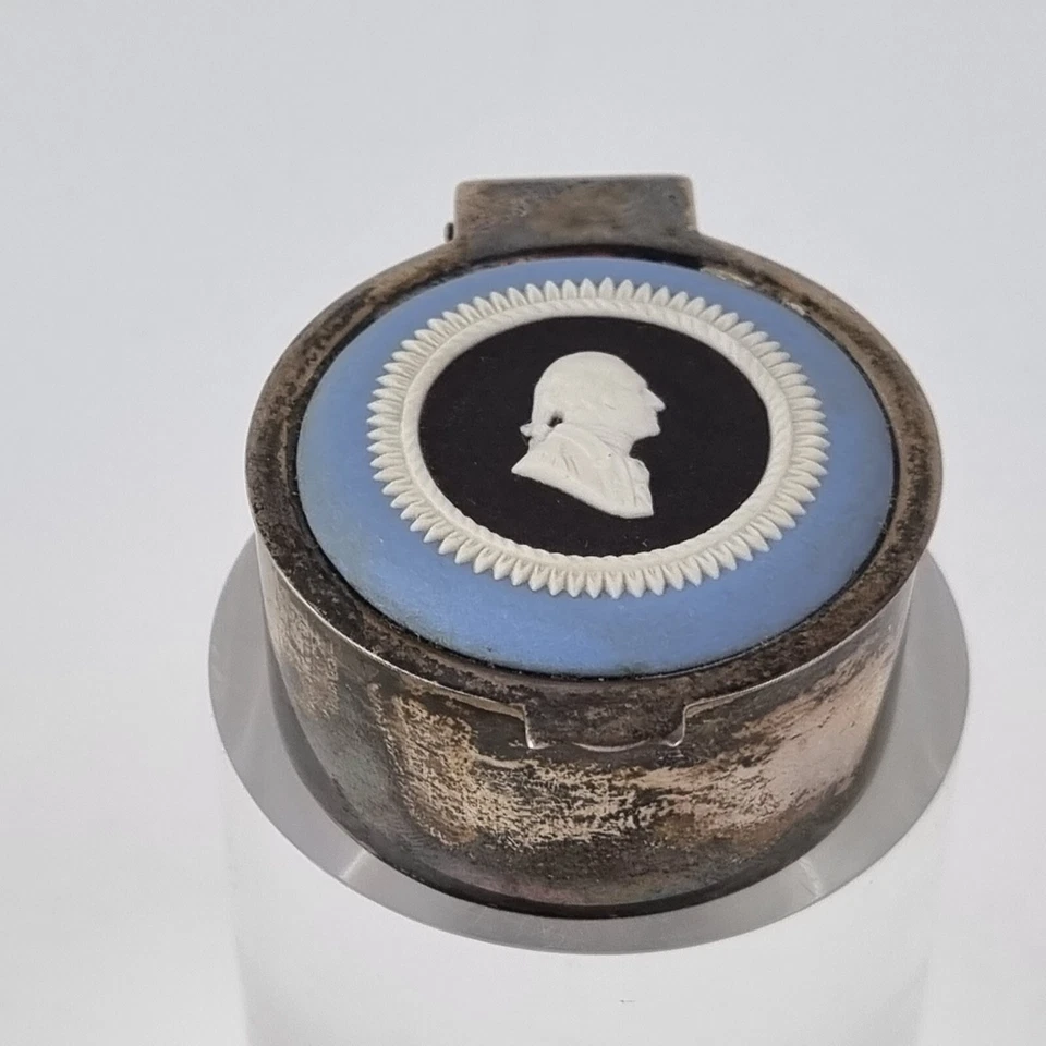 Caja baratija de plata bicentenario de la independencia americana camafeo retrato de madera de cuña Foto 1 de 4