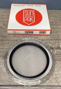 SUN PAK 72mm Skylight 1A Glass Lens Filter Japan NEW OLD STOCK RARE SEE PICS - Picture 1 of 5