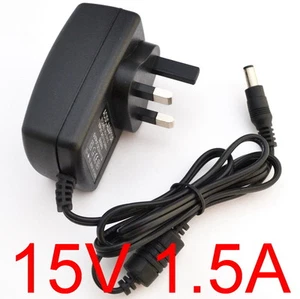New UK 15V 1.5A Switching Power Supply adapter AC 100V-240V DC 1500mA Plug 5.5mm - Picture 1 of 3