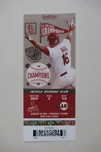 CARDINALS VS GIANTS 8/18/2015 FULL TICKET ~ BUMGARNER (1ST CAREER PINCH HIT) - Picture 1 of 1