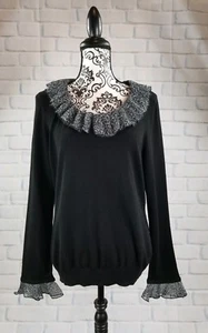 AUGUST SEIDE DAMEN LANGARM PULLOVER STRICK OBERTEIL GR XL ANIMAL PRINT RÜSCHE B27 - Bild 1 von 10