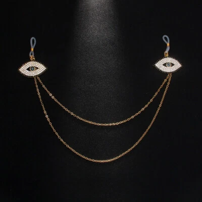 Women Nipple Rhinestone Devil's Eye Jewel Waist Metal Bikini Body chain 33991 - Image 1 of 4