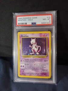 1999 Pokemon Game Mewtwo Space Swirl Holo Rare #10/102 PSA Mint Holy Grail - Picture 1 of 4