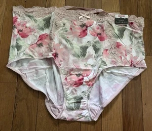 Plus Size 18/20 Lane Bryant Cacique Lace Trim Full Brief Panty Cream Dusty Blush - Picture 1 of 8