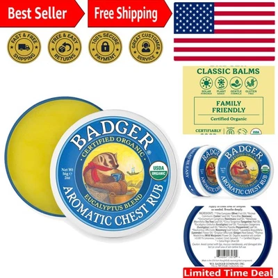 Frotamiento de pecho aromático seguro para la familia 2 oz - remedio calmante para eucalipto y menta Foto 1 de 4