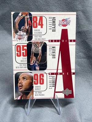 1996-97 UD- Building Winner Hakeem Olajuwon, Clyde Drexler, Charles Barkley #145 - Image 1 of 2