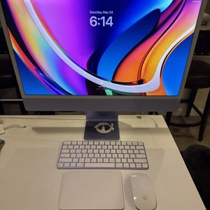 Apple iMac 24-inch 2021-2023 3.2GHz M1 512GB SSD PURPLE - Afbeelding 1 van 7