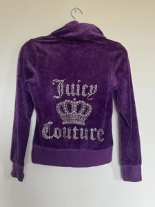 Rare Vintage Juicy Couture ‘Black Label’ Deep Purple Velour 2-Piece Tracksuit - Picture 1 of 15