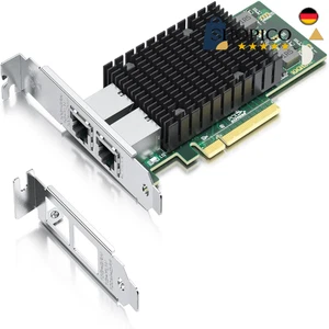 Dual Copper RJ45 | PCIe 10Gb Netzwerkadapter | Intel X540-T2 Kompatibel - Photo 1/7