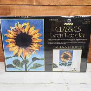 30”x40” Garden Sunflower Latch Hook by Caron Classics NEW Art.# CC0301 Flower - Picture 1 of 6