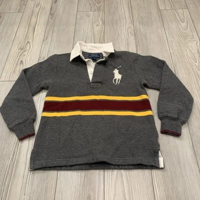 Polo Ralph Lauren Gris Manga Larga Rugby Polo (Talla: Juvenil Niño 5) Foto 1 de 4