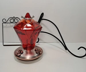Rubinrot Diamant Glas Kolibri Futterhaus Woodlink WLH9 mit Halterung und Sitzstange - Bild 1 von 14