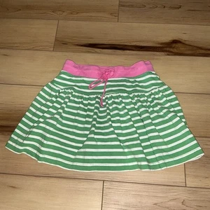 Mini Boden Girls Green Skort Skirt Size 7-8 White Pink Stripe Preppy Bottoms - Picture 1 of 5