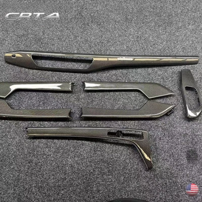 for 2017-2023 Audi A4 A5 S4 S5 glossy Carbon Fiber Inner Door Panel Cover Trim - Image 1 of 4