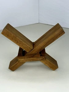 Wooden Brain Teaser Puzzle Disentanglement Da Vinci's Helicopter Mysterious X - Picture 1 of 11