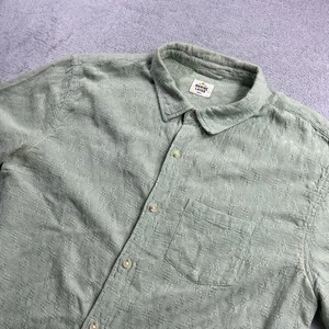 Marine Layer Shirt Mens Small Green Huckberry Resort Cotton Tencel Surf Preppy - Picture 1 of 8