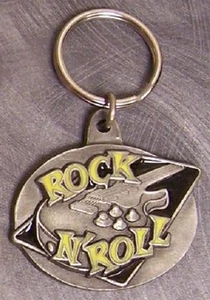 Pewter Key Ring music Rock and Roll Guitar NEW - Picture 1 of 1