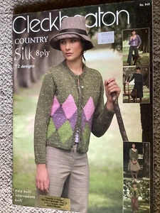 Cleckheaton Knitting Pattern Book 949 Country Silk 8 Ply - 12 Designs - Picture 1 of 23
