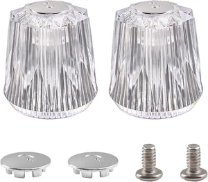 2 Pcs Large Shower Knob Replacement, Acrylic Tub Shower Faucet Handle Compatible - Picture 1 of 12