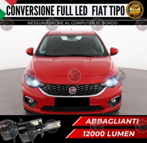 KIT FULL LED FIAT TIPO SW 12000 LUMEN LAMPADE ABBAGLIANTI LED H7 6000K NO ERROR - Picture 1 of 10