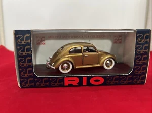 Rio Volkswagon VW 1955 Beetle Gold 1:43 Rare Die-Cast 88 - Picture 1 of 6