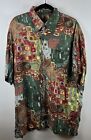 Haupt Germany Mens XL 17.5” Button Up Graphic Shirt Art To Wear Boho 80s Retro 