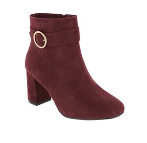 New ELOQUII Elements Women's Size-10 Wide Width Heeled Buckle Bootie Red - Picture 1 of 10