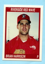 1990 California League Cards  # 17 Brian Harrison - Riverside Red Wave