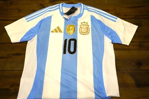 New Adidas Argentina 24 Messi Home Jersey Mens Medium White Blue Striped, IP8409 - Picture 1 of 3