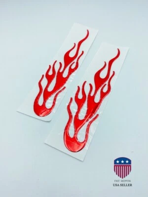 Calcomanía adhesiva de plástico suave roja con patrón de llama de fuego estilo 3D para decoración Foto 1 de 4