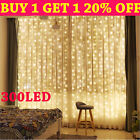 LED Star Fairy String Lights Curtain Window Christmas Party Wedding Xmas Decor