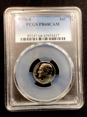 1970 S Roosevelt Dime PCGS PR68CAM! ENN Coins - Image 1 of 2