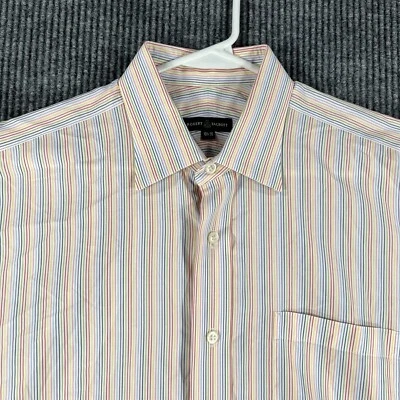 Camisa Robert Talbott Carmel Para Hombres 16.5 35 Rayas Manga Larga Vestido Abotonado Foto 1 de 4