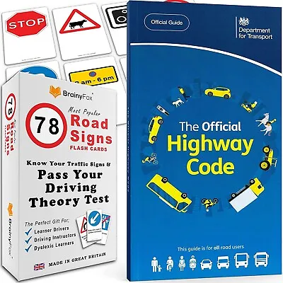 2023 Driving Theory Test Pack: DVSA Highway Code Book + 78 Road Signs Flash Card • 24.23£
