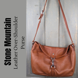 Stone Mountain Leather Fold Over Saddlebag Purse Shoulder Bag Magnetic Close