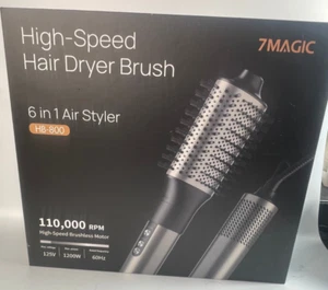 7 Magic Hair Dryer Brush & 6 in 1 Hair Styler 110000 RPM HB-800 - Picture 1 of 5