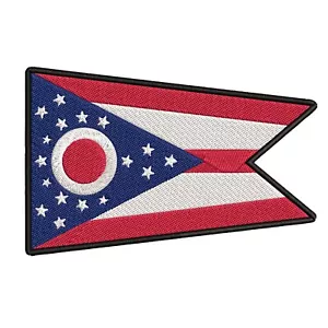 OHIO STATE FLAG PATCH EMBLEM SYMBOL embroidered iron-on SOUVENIR BANNER BADGE - Picture 1 of 12
