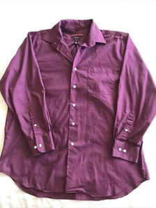 ARCHITECT men stretch Burgundy Long sleeve shirt POCKET, Sz LARGE 16-16.5 (32/33 - Picture 1 of 7