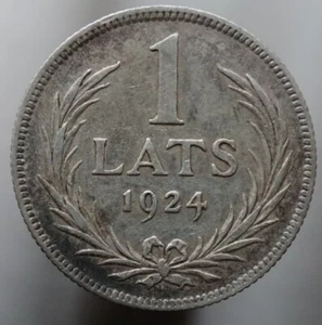 1 Lats 1924 - Latvia KM #7 silver coin - "R752" - Picture 1 of 4