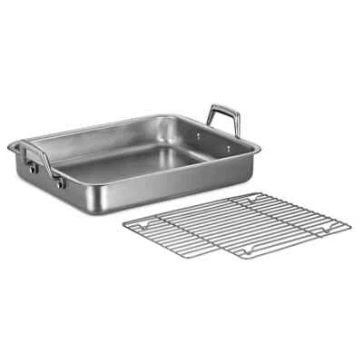 13.5" Tramontina Gourmet 18/10 Rectangular Roasting Pan with Basting Rack  - Image 1 of 4
