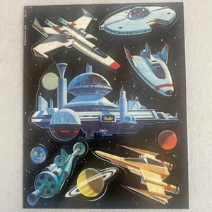 Vintage 1979 Dennison Spaceship Deep Space Sticker Sheet ***AWESOME*** - Picture 1 of 5