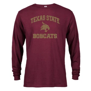 Texas State University TXST Bobcats Retro Distressed Long Sleeve Shirt - Picture 1 of 3