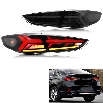 LED Tail Lights For Hyundai Sonata 2018 2019 Sequential Black Rear Lamps - Image 1 of 4