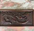19th Century  Carved Oak Panel Dragon Creature