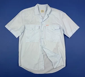 Wampum camicia shirts uomo usato M azzurra vintage leggera manica corta T8487 - Foto 1 di 9