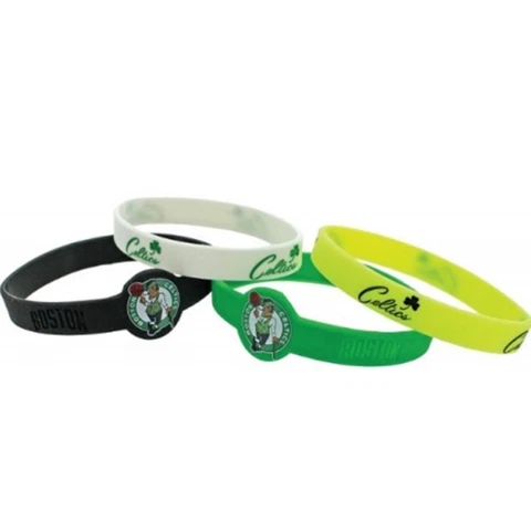 Boston Celtics Silicone Bracelets 4 Pack Thin [NEW] NBA Jewelry Bracelet Cover